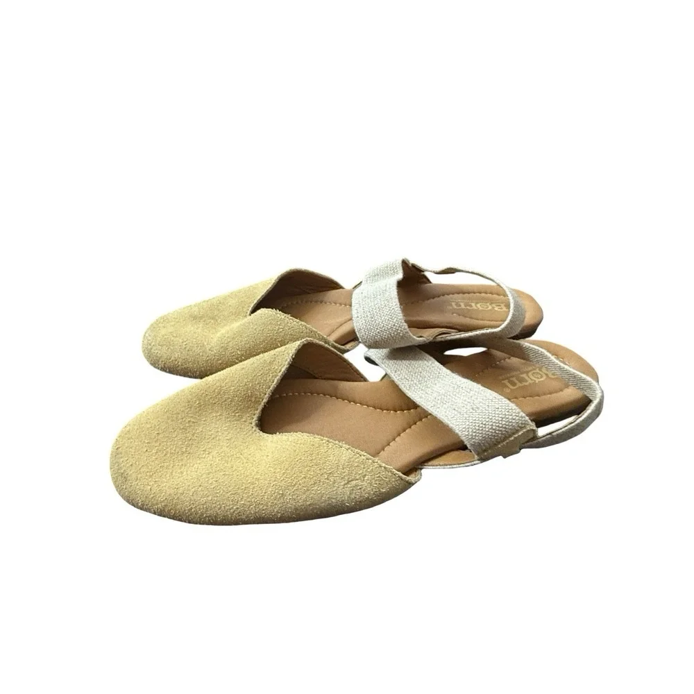 Born Coco Slingback Comfort Flat butter Leather Suede Closed Toe Shoe Size 9